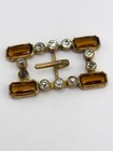 Estate Art Deco Vintage Brown Glass Belt Buckle