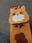 Vintage Wooden Cat Toilet Paper Holder Bathroom Folk Art  spare Rolls  1980 s