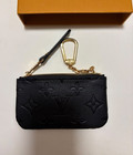 Louis Vuitton Black Monogram Empreinte  Leather Zip Key Pouch Coin Purse  W b