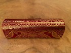 New Vintage Made In Italy Lipstick Case Holder Mirror Red   Gold Button Closure