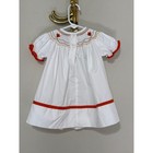 Best Dressed Child Smocked Leaf Dress Baby Girl 6m White Orange Fall Autumn