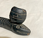 Native American Indian Snake Head Pottery Pipe From Museum Collection