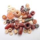 38 Pcs Small Ancient Neolithic Stone Disc Beads Old African Sahara Tribal Trade