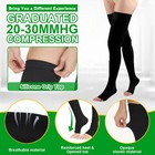 Compression Socks Thigh High Open Toe 20-30 Mmhg Stockings Varicose Veins Travel