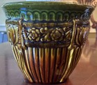 Vintage Brush Mccoy Blended Majolica  Tulip Brown Jardiniere Planter 257 7   d