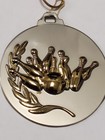 Gold   Silver Bowling Medal  About 2   Red  White   Blue Ribbon    Engraving