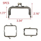 5pcs Metal Frame Purse Frame Kiss Clasp Lock Diy Bag Lock Half Round Coin Ret   