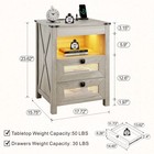 Gurexl Led Night Stand With Gun Drawer  Bedside Table With Charging Station