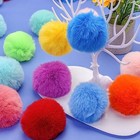 26 Pcs Faux Fur Pom Pom Balls With Elastic Loop For Hats Beanie Shoes Scarves