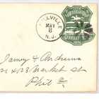 Usa Stationery Cover 3c Green 1776 Centenary  1876   millville  Nj Duplex Xu144