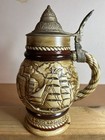 Avon Lidded Stein Handcrafted In Brazil 1977 Breweriana Mug  538704 Sea Themed 