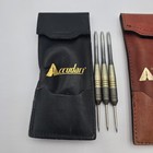 Vintage Accudart Darts Set 3 Cases 9 Brass Steel Tip Darts Spare Aluminum Shafts