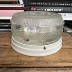 Vintage 1950s - 1960s Mid Century Style Art Deco Glass Flush Mount Light Fixture