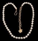 Vintage Bijoux Givenchy Pearl Beaded Satin Gold Flower Tail Choker Necklace D103