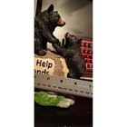 Black Bear Family Figurine With A Little Help From My Friends Rustic Cabin Decor
