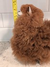 Baby Alpaca Plush Real Fur Toy Very Soft Brown Figurine Doll