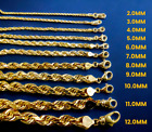 10k Yellow Gold Solid Rope Necklace Chain Men Women Diamond Cut 1mm-10mm 16 -30 