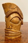 Vintage Polynesian Wood Carving Tiki Head Statue Figurine 4 25  Tall