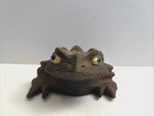 Mid-century Japanese Cryptomeria Cedar Sugi Toad Hand Carved Wood Frog Nice 