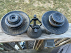 Antique Cast Iron Balance Scale Heavy Duty Vintage Weights 1 2 Lb 8 Ounce