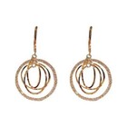 Silver Plated Gold Crystal Circles Earrings Hoop Drop Women Jewelry Lab-created