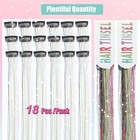 18pcs Hair Tinsel Clip In Hair Tinsel Kit Glitter Tinsel Hair Extensions 20in   