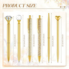 6 Pcs Ballpoint Pens Set Metal Crystal Diamond Pen For Journaling Glitter Pretty