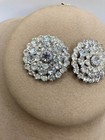 Vintage Silver Tone Glass Rhinestones Shoes Clips 1 
