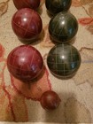 Vintage Sportcraft Italian Bochi Ball Set W  Pallino Ball And Bag Made In Italy 