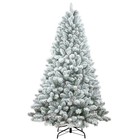 4-7 Ft Snow Flocked Christmas Tree White Artificial Xmas Tree W stand Pinecone