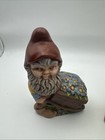 Set 2 Vintage Ceramic Gnome Figurines Garden Dwarfs 5    Hand Painted