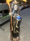 Santa Muerte Statue Black 13 5in 