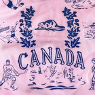Vintage Souvenir Pillow Cover Canada Beaver Maple Leaf Pink Blue