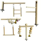 Natural Wood Bird Play Gym For Small Birds  Parakeet Cockatiel Playstand With   