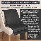 Moving Storage Packing Blanket 40  X 72  Quilted Shipping Movers Furniture Pad