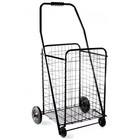 Folding Shopping Cart Jumbo Size Basket With Wheels For Laundry Grocery Travel