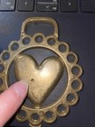 Brass Horse Medallion Vintage Heart 3  X 3 3 4   Harness Embellishment Pre-owned