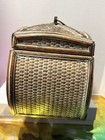 Vintage Woven Wood Rattan Metal Bamboo Trunk Chinese-style Storage Chest