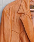 Vintage David James Tan Leather Blazer Coat Jacket - 44 - 70s 80s