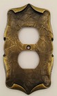 Vintage Amerock Carriage House Brass Decorative Duplex Outlet Cover 