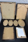 Antique Lot 6 Victorian Art Deco Picture Frames 2 Metal 4 Wood Gallery Wall Art