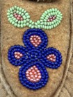 Vintage Native American Beaded Suede Moccasins Green Lining Floral Powwow 8x3