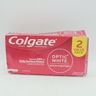 2-pk Colgate Optic White Toothpaste Stain Fighter Mint 4 Total Imperfect Box