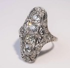 Vintage 1 55 Cttw White Round Cz Four Stone Antique Art Deco Wedding Silver Ring