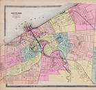 1872  Cleveland Ohio Map Original  17x12   Wards - Railroads - Harbor