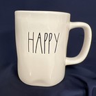 Original Rae Dunn Magenta Happy  Halloween 16oz White Ceramic Coffee Mug  Rare  