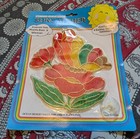 Vintage Stained Glass Look Plastic Butterfly And Poppy Flower Suncatcher