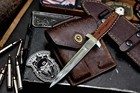 Elite Survival Tactical Fixed Blade Double Dagger Edc Knife With Leather Sheath
