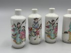 Lot Of 5 Vintage 20th C  Chinese Famille Rose Porcelain Snuff Bottles 3 1 4  