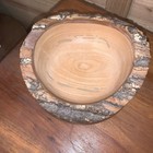 Hand Turned Live Edge Wood Bowl Signed Dated Jan 2012 Rustic Natural Centerpiece